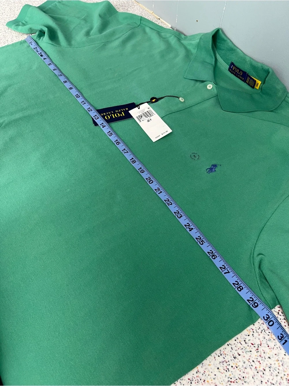 POLO Ralph Lauren Big Tall Mesh Polo Collared Shirt Art Green Men’s Size 3XLT
